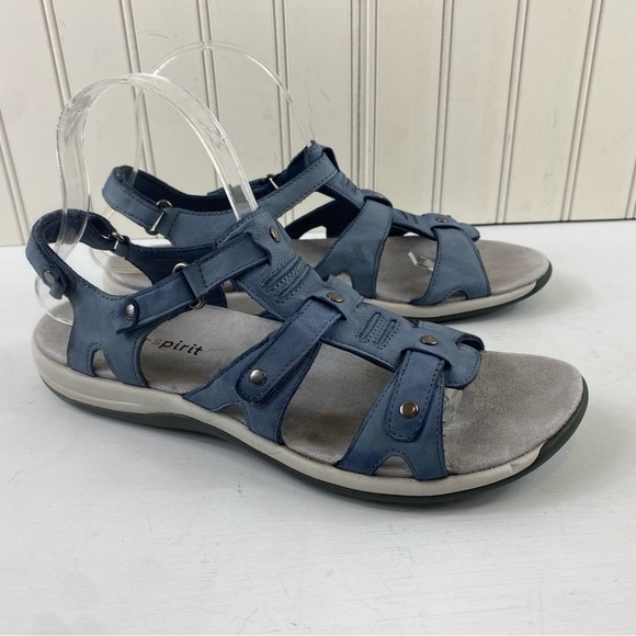 Easy Spirit Women’s Sailors Leather Open Toe Casual Strappy Light Blue Sz 9N - Picture 1 of 12